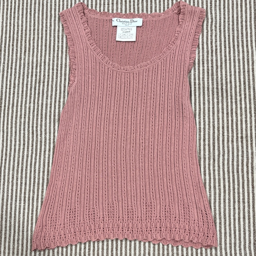 Christian Dior Rose Knit Tank Top